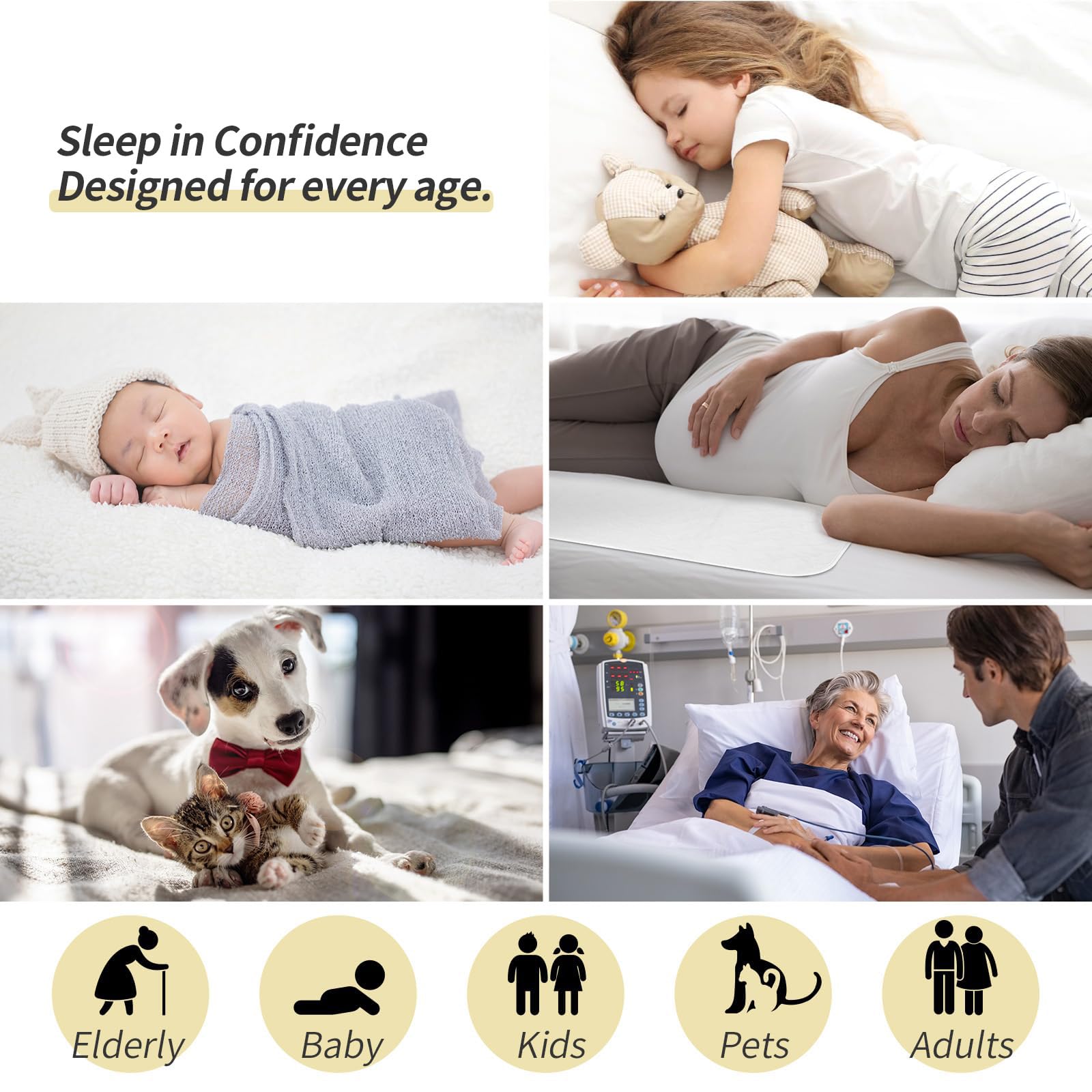 CoolShields Waterproof Bed Pads Incontinence 34 x 52 (2 Pack) Washable Reusable Bedwetting Mattress Protector Pad for Kids,