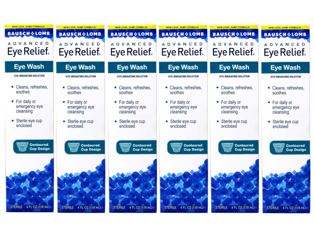 Bausch + Lomb Advanced Eye Relief Wash, Irrigating Solution for Soothing & Refreshing Eyes, 4 Fl Oz (Pack of 6)