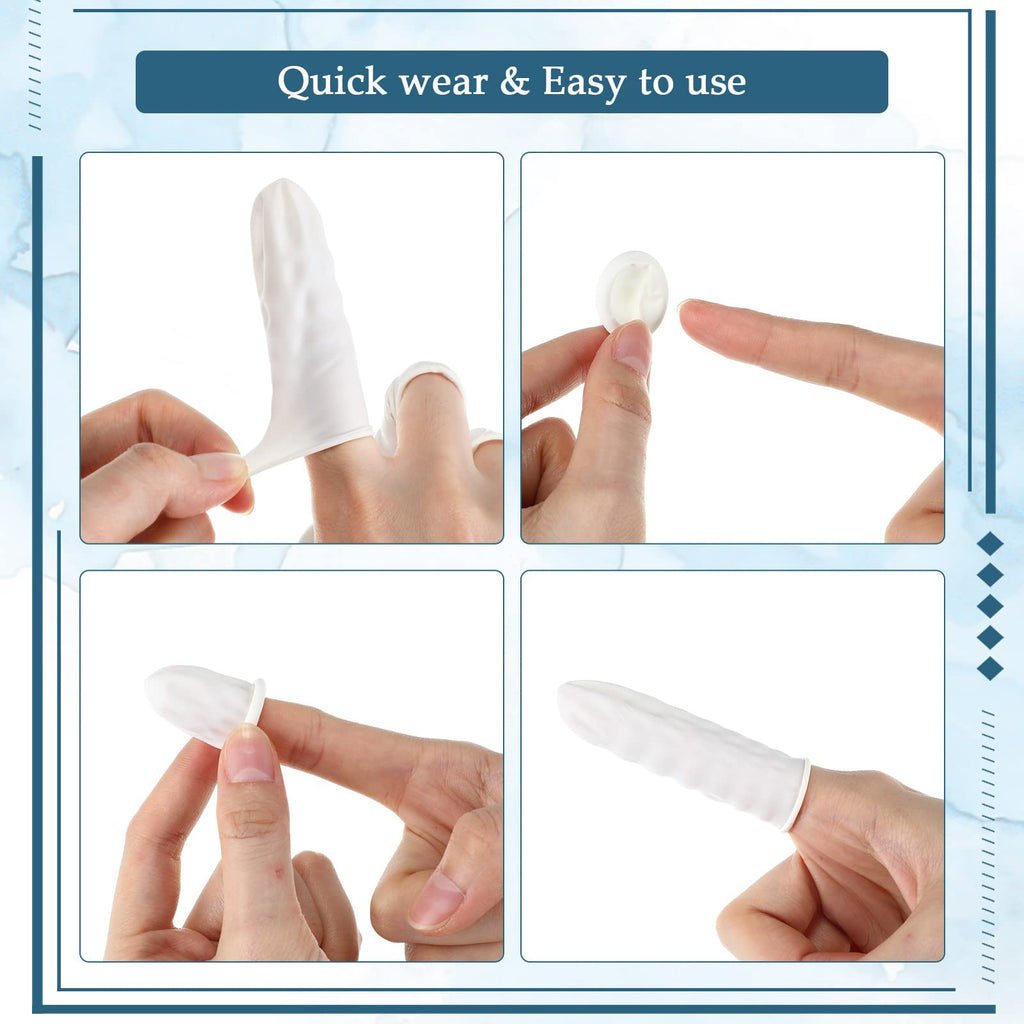 1600 Pcs Latex Finger Cots, Disposable Medium Fingertip Protector Gloves White Finger Covers for Industrial, Beauty, Pet and Mor