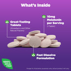 Natrol Fast Dissolve Melatonin 10 mg, Melatonin Supplements for Restful Sleep, Sleep Support for Adults, 60 Strawberry-Flavored