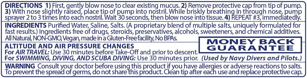 Pressureze All Natural Preservative-Free Sterile Nasal Spray - Fast Relief Nasal Spray - for Sinus Allergies, Loud Snoring & Con
