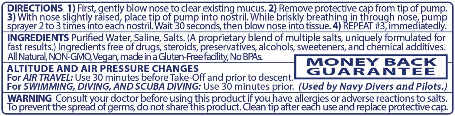 Pressureze All Natural Preservative-Free Sterile Nasal Spray - Fast Relief Nasal Spray - for Sinus Allergies, Loud Snoring & Con