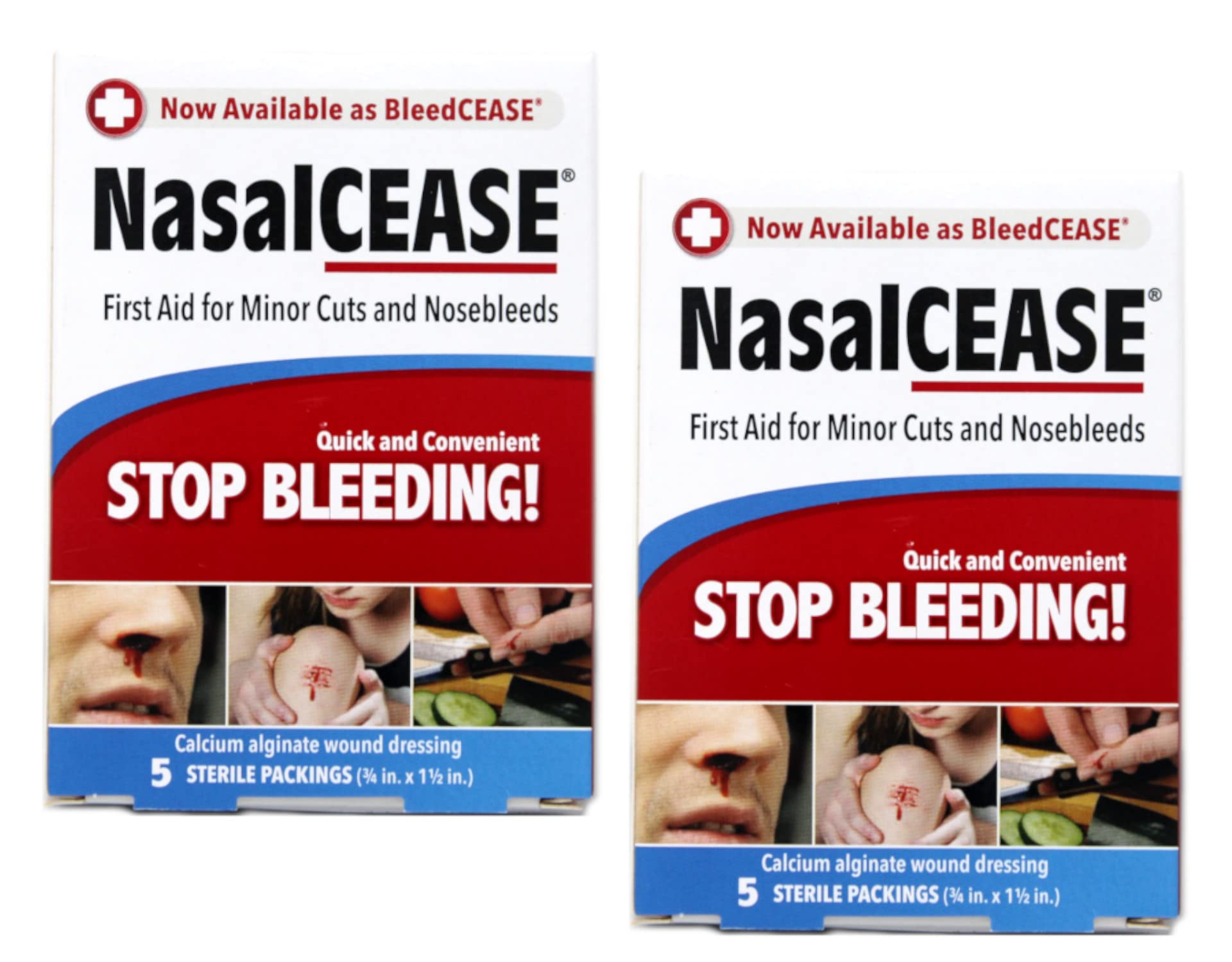 Nasalcease FirstAid Nosebleeds, 5-Count Box (Pack of 2)