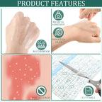 BBTO 100 Pieces Transparent Stretch Adhesive Bandage Waterproof Clear Protective Shower Patch Film Cover Bandages Tattoo Cover u