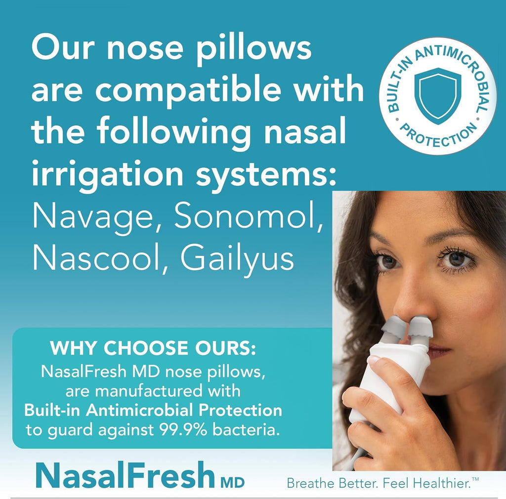 NASALFRESH MD NasalFreshMD - Nose Pillows Replacement - Compatible Dual Powered Nasal Irrigation System - Universal Size