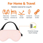 Amazon Basics Genuine Natural Mulberry Silk Curved Sleep Eye Mask with Adjustable Strap, One Size, Pink