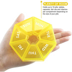 Weekly Pill Organizer Large 7 Day Pill Box Organizer Daily Medicine Case for Vitamin Fish Oil Pills Supplements Arthritis Friend