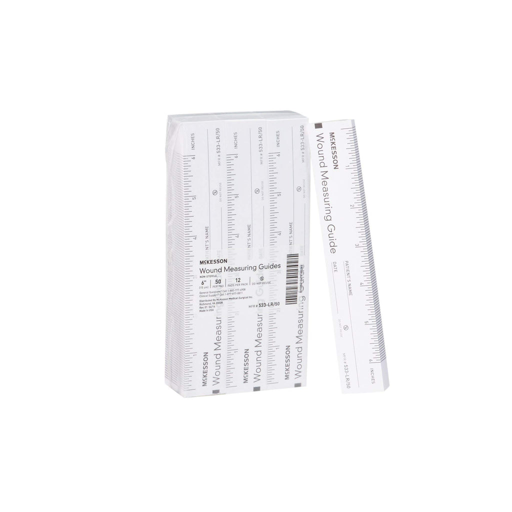McKesson Wound Measuring Guide Ruler, Non-Sterile, Paper, 6 in, 50 count