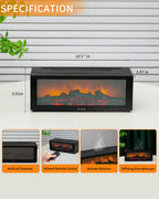 Flame Fireplace Diffuser Ultrasonic Essential with Remote Oil Aromatherapy 150ML Cool Mist Humidifier with Multiple Mist Mode, T