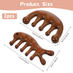 Gjinxi Wooden Scalp Massager, Hair Growth Comb for Scalp Gua Sha, Wood Head Massager with Wide Tooth for Hair Care, Wooden Scalp