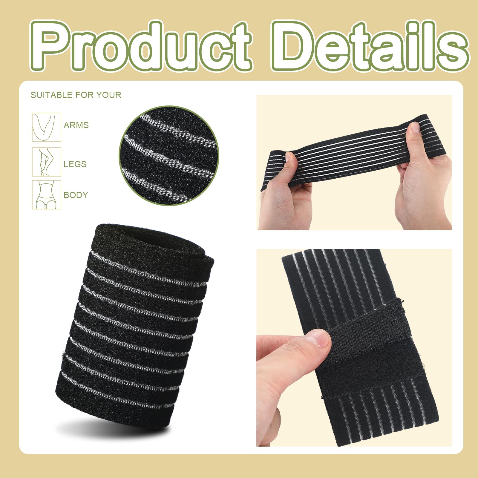 Threlaco 14 Pcs Laser Lipo Machine Elastic Bandage Spare Parts Wrap 3 Size for Slimming Beauty Machine Lipo Laser Bands Beauty D