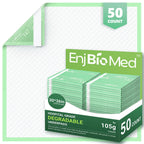 EnjBioMed Eco-Friendly Extra Large Ultra Absorbent Bed Pads Disposable Adult 105g (30 X 36 Pack of 50), with Adhesive Strips , L