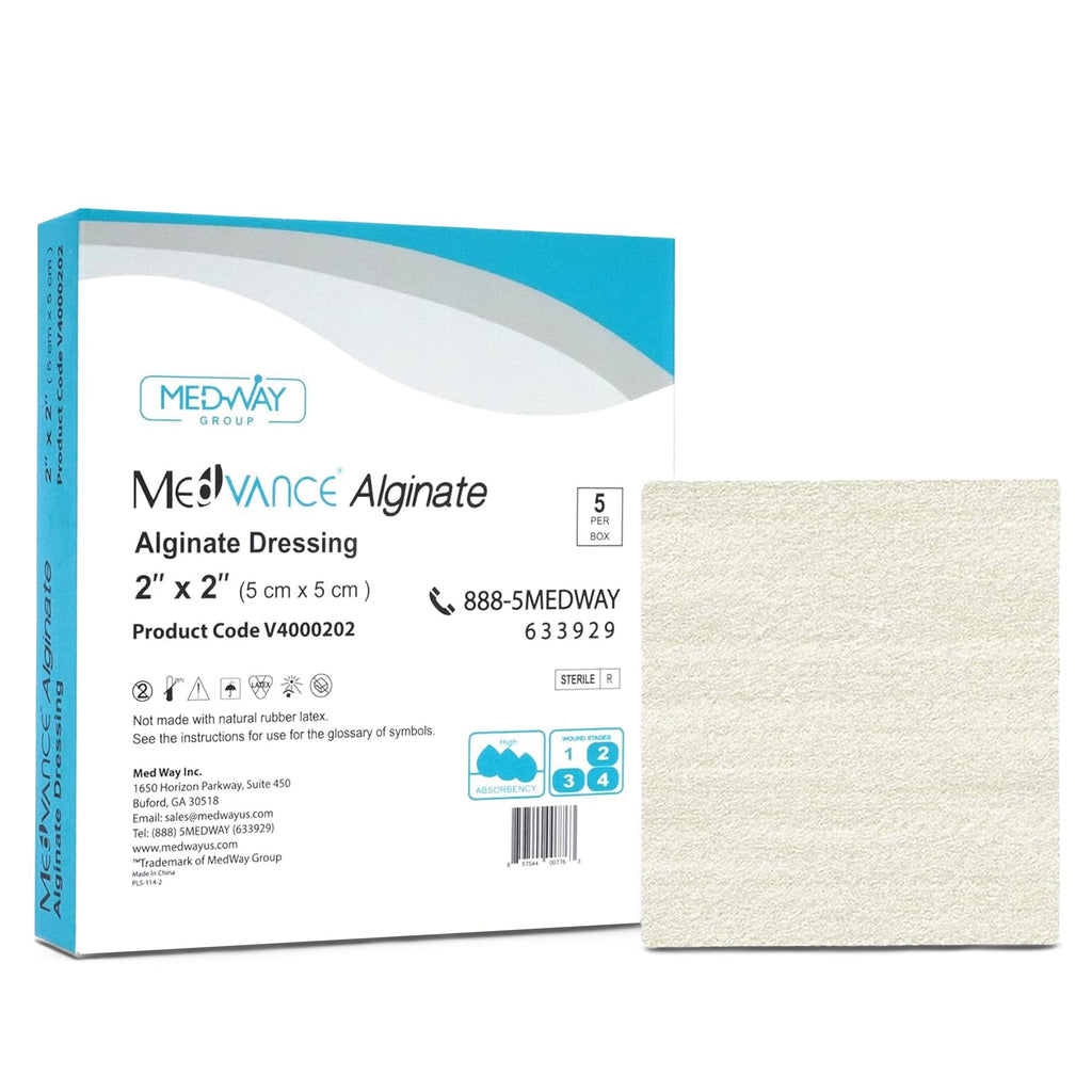 MedVance TM Alginate - Calcium Alginate Dressing 2x2, Box of 5 dressings