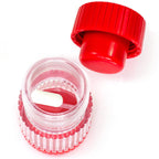 HealthSmart Pill Crusher and Grinder, Crushes Vitamins and Tablets, Holds Up to 2 Pills, With Ergonomic Grips, Red