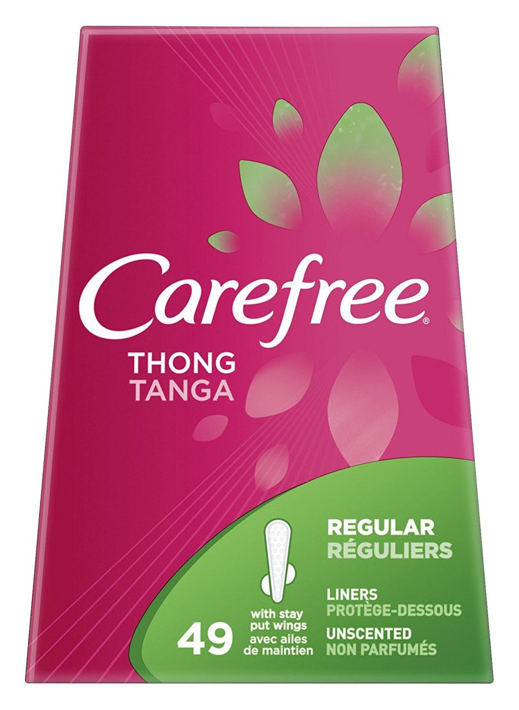 Carefree Thong Regular 49 Count Unscented Liner (6 Pack)
