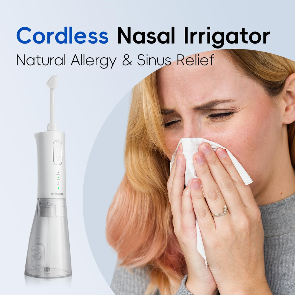 medcodes Neti Pot Sinus Rinsing, Cordless Nasal Irrigation System Nasal Rinse Bottle Cleaner Machine, Electric Sinus Rinse Syste