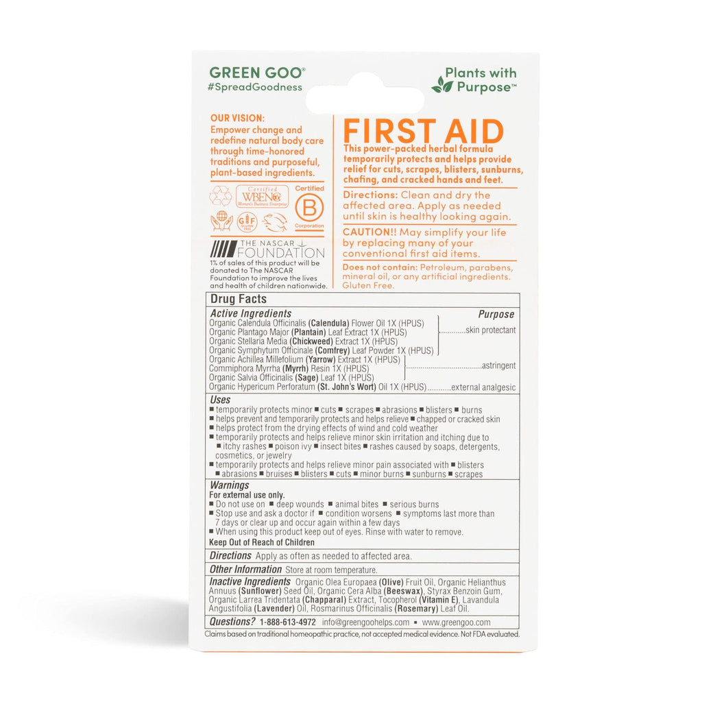 Green Goo Natural Skin Care for Cracked Hands and Feet, White, First Aid, Large Tin, 1.82 Ounce
