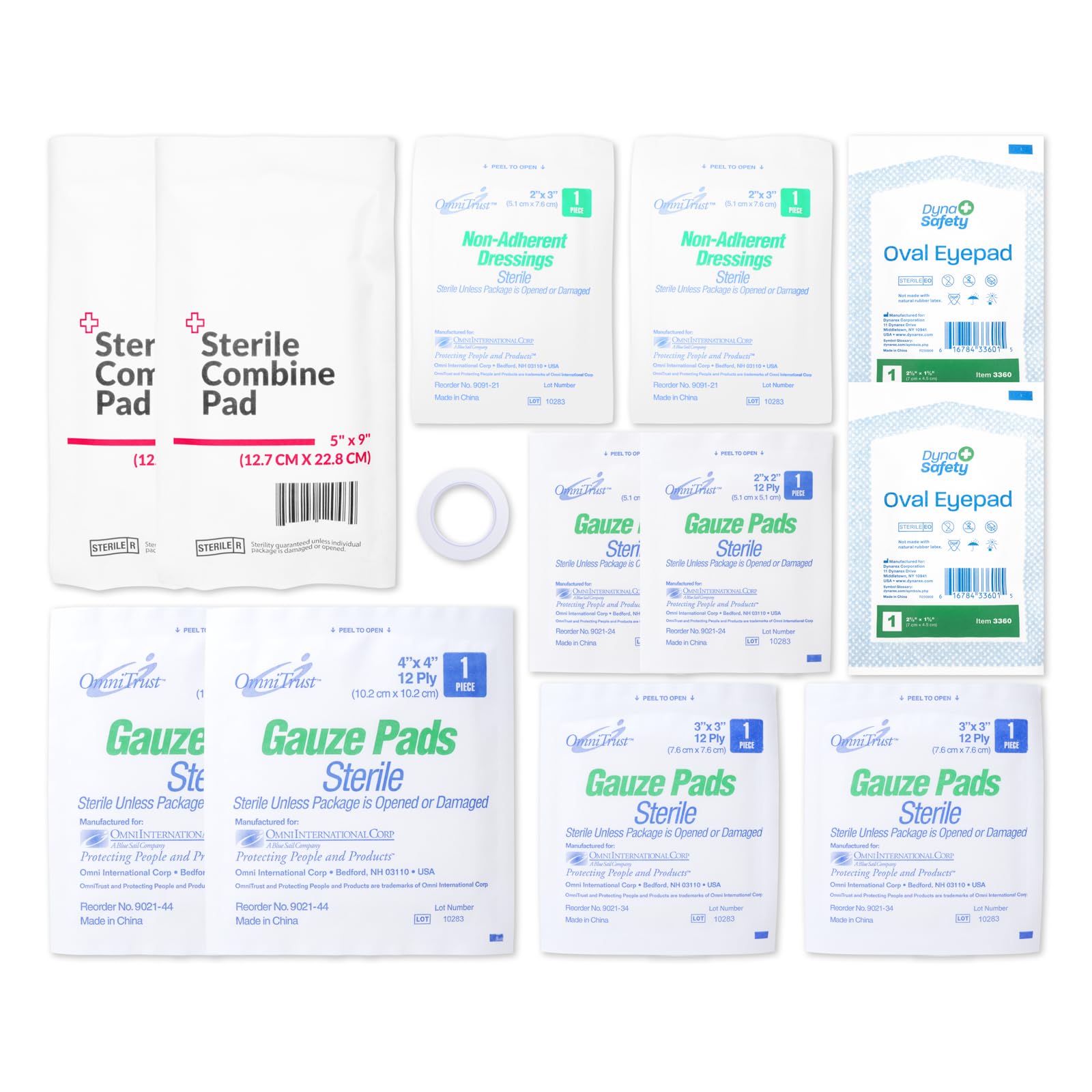 MFASCO First Aid Kit Refill Supplies Gauze Pack Refill