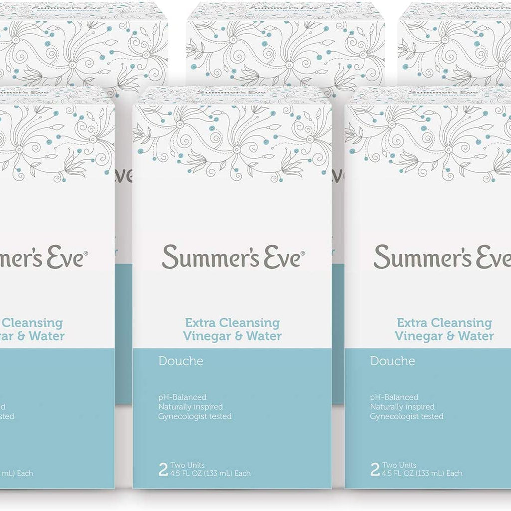 Summer's Eve Douche, Feminine Wash, Extra Cleansing Vinegar & Water, 4.5 FL OZ Bottle (Pack of 6)