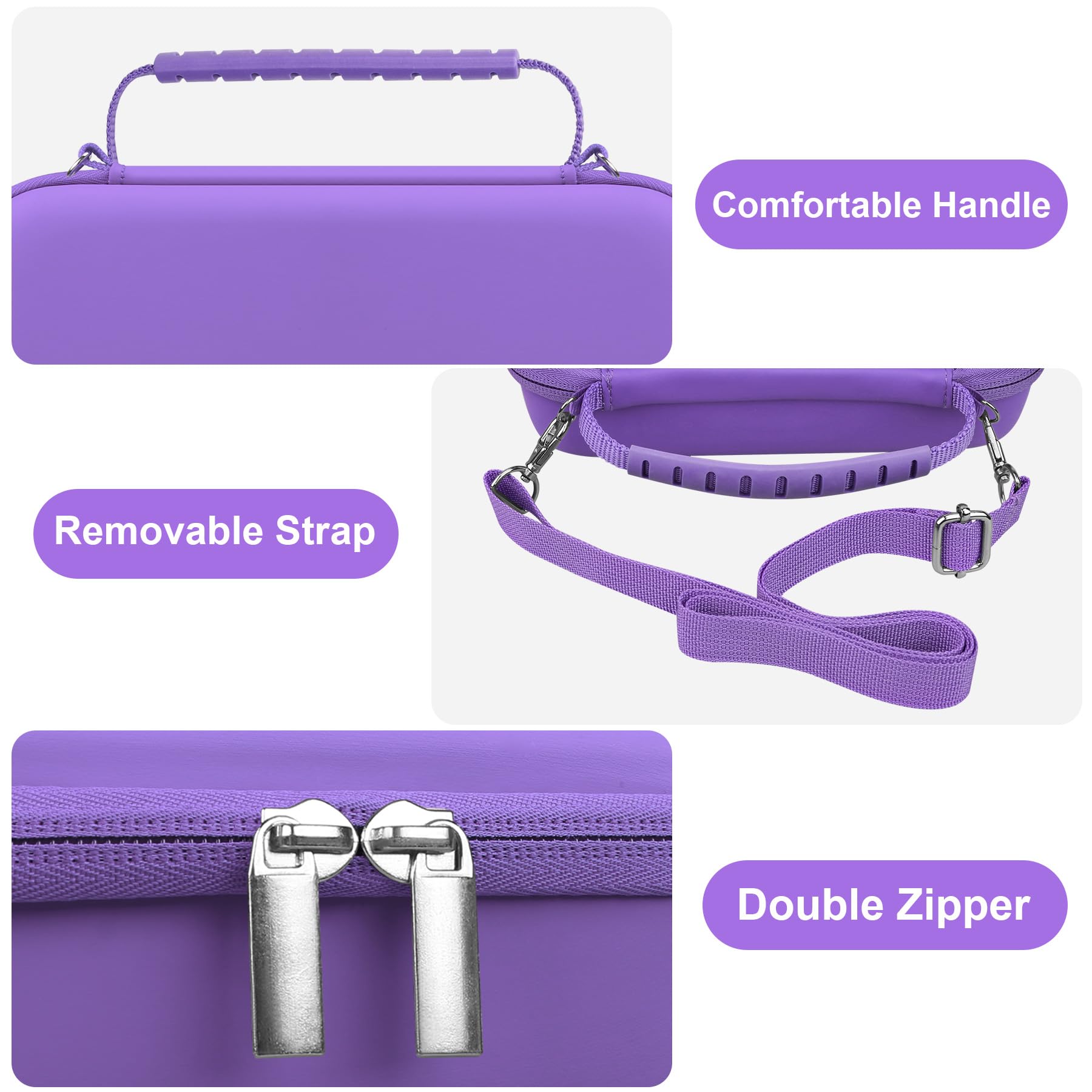 Canboc Carrying Case for Asthma Inhaler, Handheld Spacer for Adults, Mask, Inhaler Spacer Bag with Removable Shoulder Strap, Mes