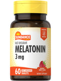 Melatonin 3mg Fast Dissolve | 60 Vegetarian Tablets | Natural Berry Flavor | Vegetarian, Non-GMO, and Gluten Free Supplement | b