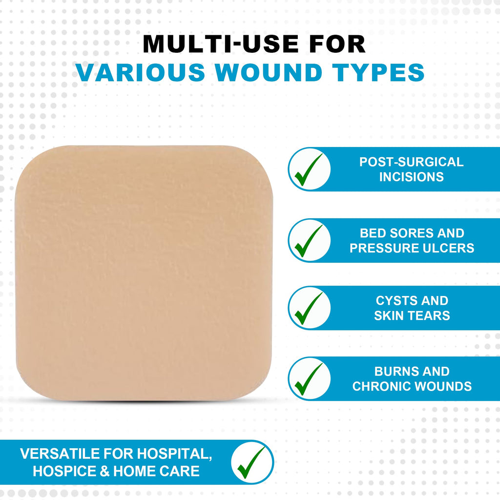 MedVance TM Foam - Waterproof Non-Adhesive Hydrophilic Foam Dressing 2X 2 Box of 5 dressings