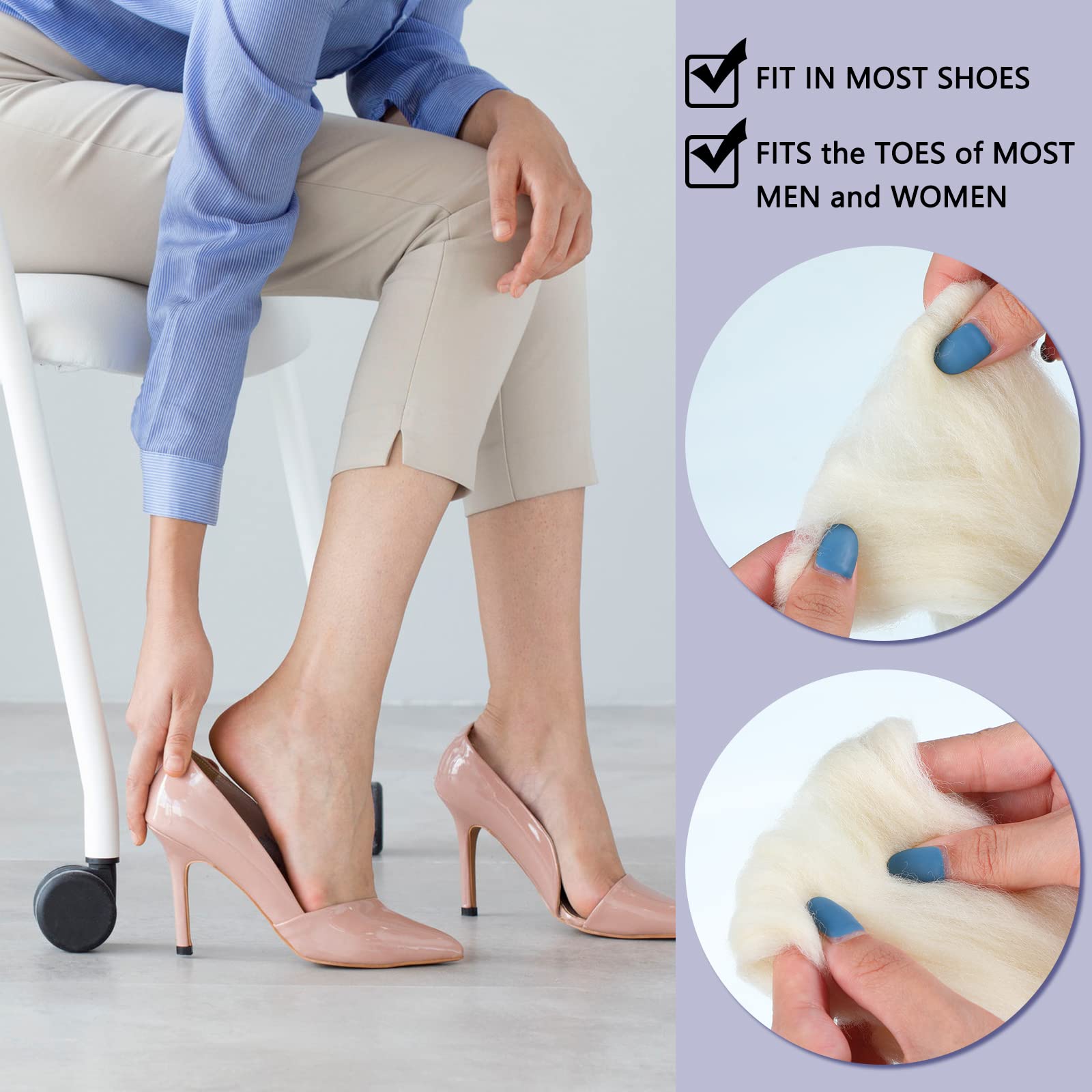 Lambs Wool for Toes Lambs Wool Cushion for Bunion Soft Toe Separator Wool Pads Blister Prevention Cushion for Feet Lambs Wool To
