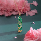 VIBILIA Healing Crystal Necklace Tree of Life Wire Wrapped Malachite Stone Point Pendant Necklace Hexagonal Reiki Spiritual Quar