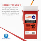 Dynarex 4623 Sharp Container, Provides a Safe Disposal of Medical Waste and Needles, Non-Sterile & Latex-Free, 2 Quarts, Made wi