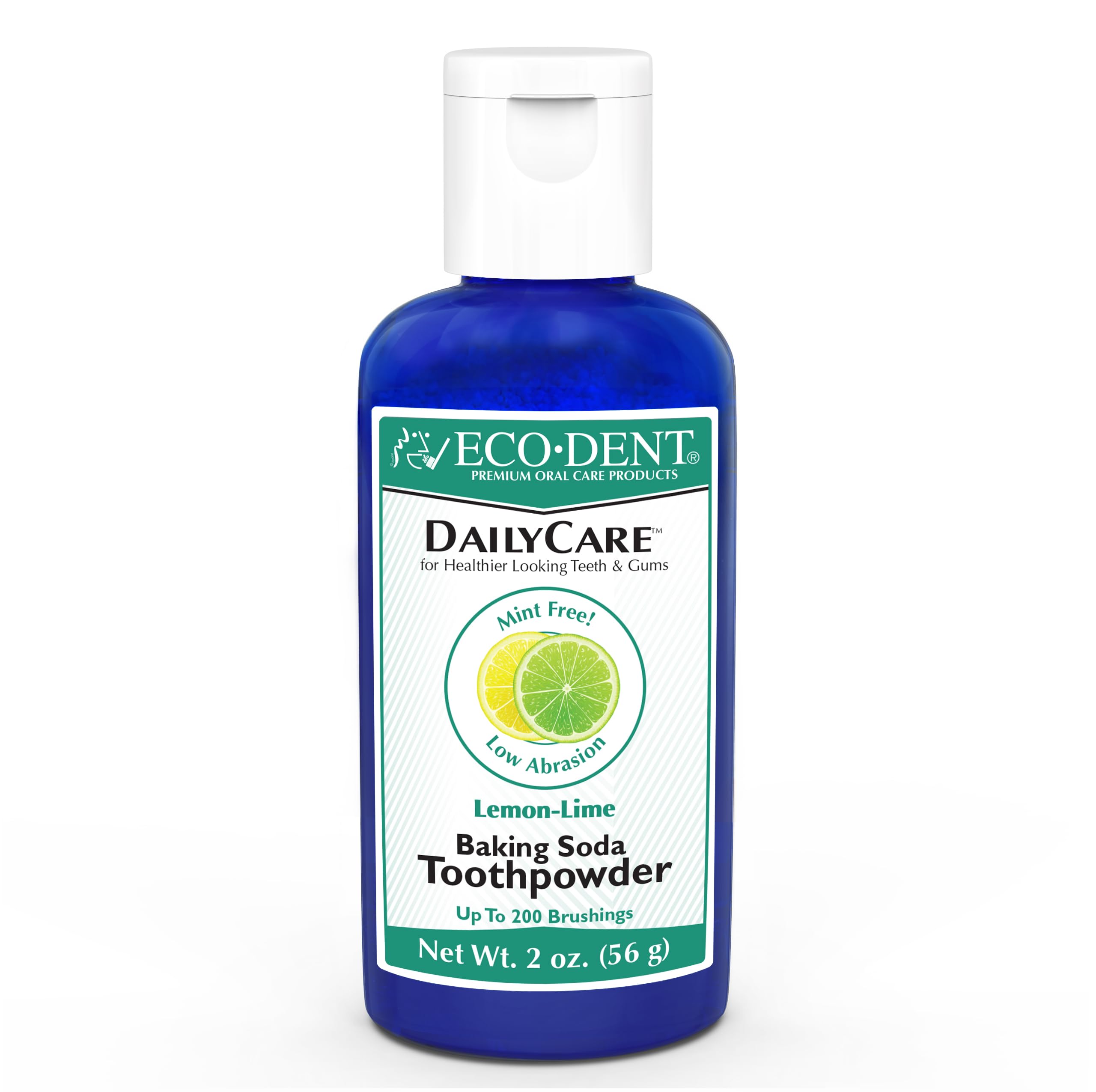 Eco-Dent DailyCare Baking Soda Toothpowder, Lemon-Lime - SLS & Fluoride-Free Toothpaste Powder with Minerals & Essential Oils, T