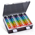 Fullicon Monthly Pill Organizer 1 Time a Day with 32 Compartments, 30 Day Pill Organizer with Labels, Portable Medicine Pill Org
