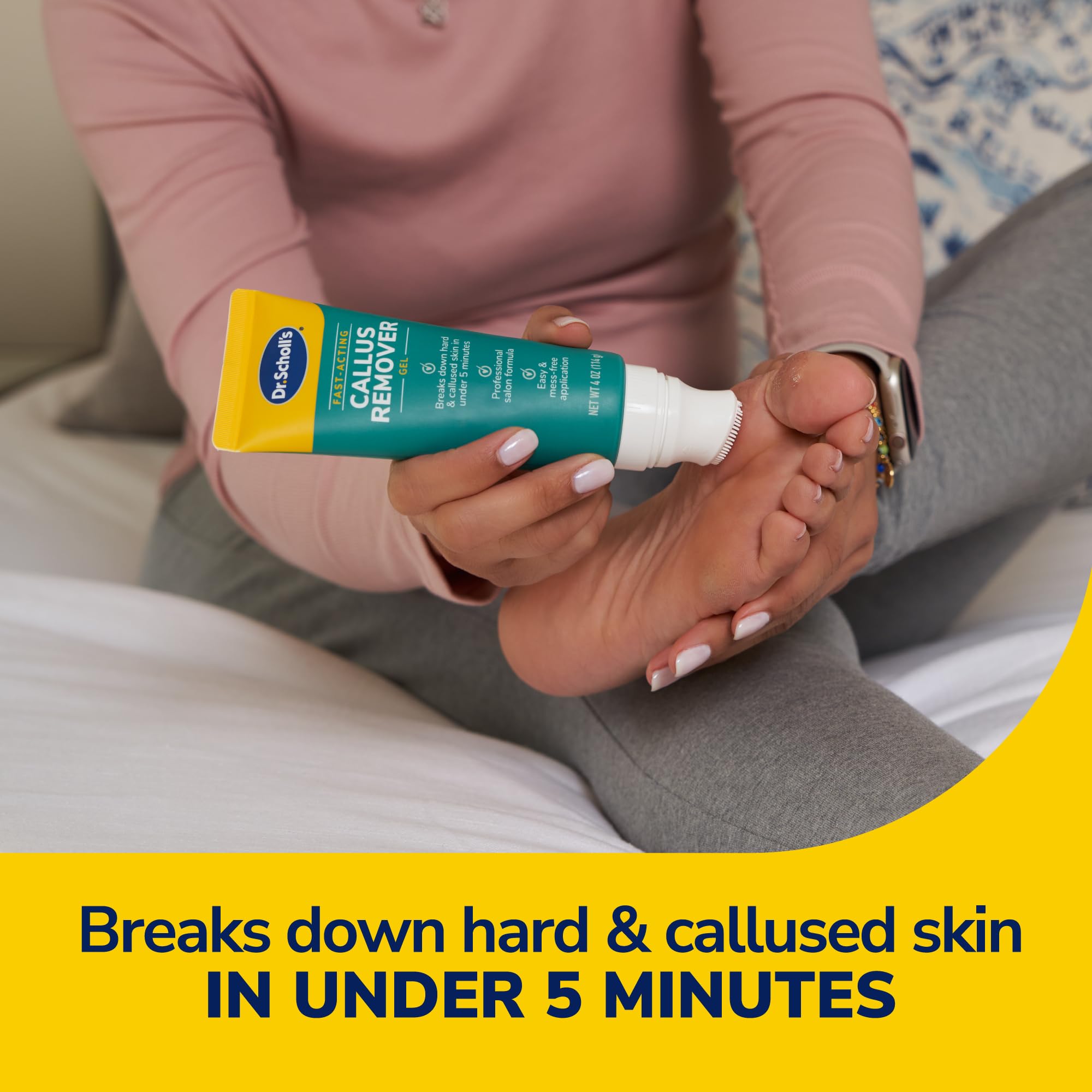Dr. Scholl's Fast Acting Callus Remover Gel Kit, Hard Skin Removal, Smooth Soft Feet in Minutes, Salon Professional Formula, Mes