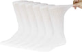 6 Pairs of Cotton Diabetic Neuropathy Crew Socks (13-16, Fits Men's Shoe Size 12-14.5, White)