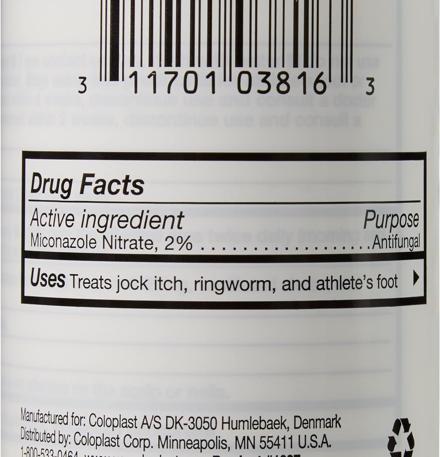 Micro-Guard 2% Miconazole Nitrate Powder Antifungal 3 oz. Shaker Bottle
