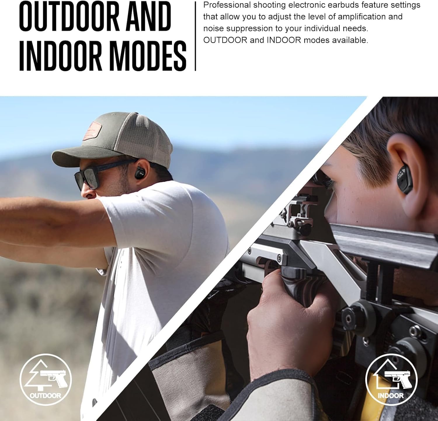 ACT FIRES Shooting Ear Protection Ear Plugs, Hearing Protection Earbuds Electronic Shooting Earplugs for Noise Reduction,Outdoor