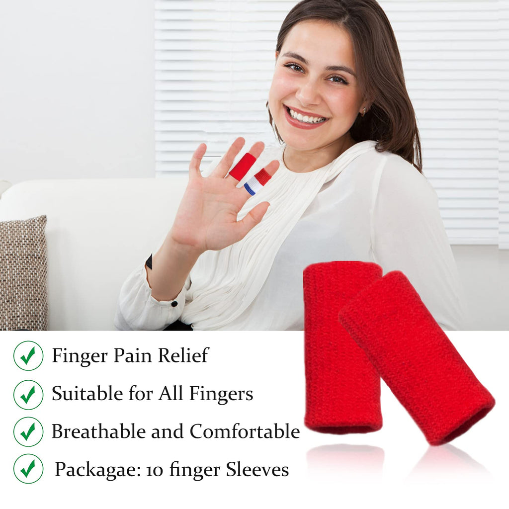 EDNYZAKRN 10Pcs Finger Compression Sleeves Support, Finger Sleeve Protectors Cots Thumb Brace for Trigger Finger Arthritis Swell