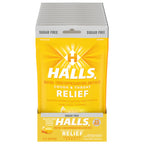 HALLS Relief Honey Lemon Sugar Free Cough Drops, 12 Packs of 25 Drops (300 Total Drops)
