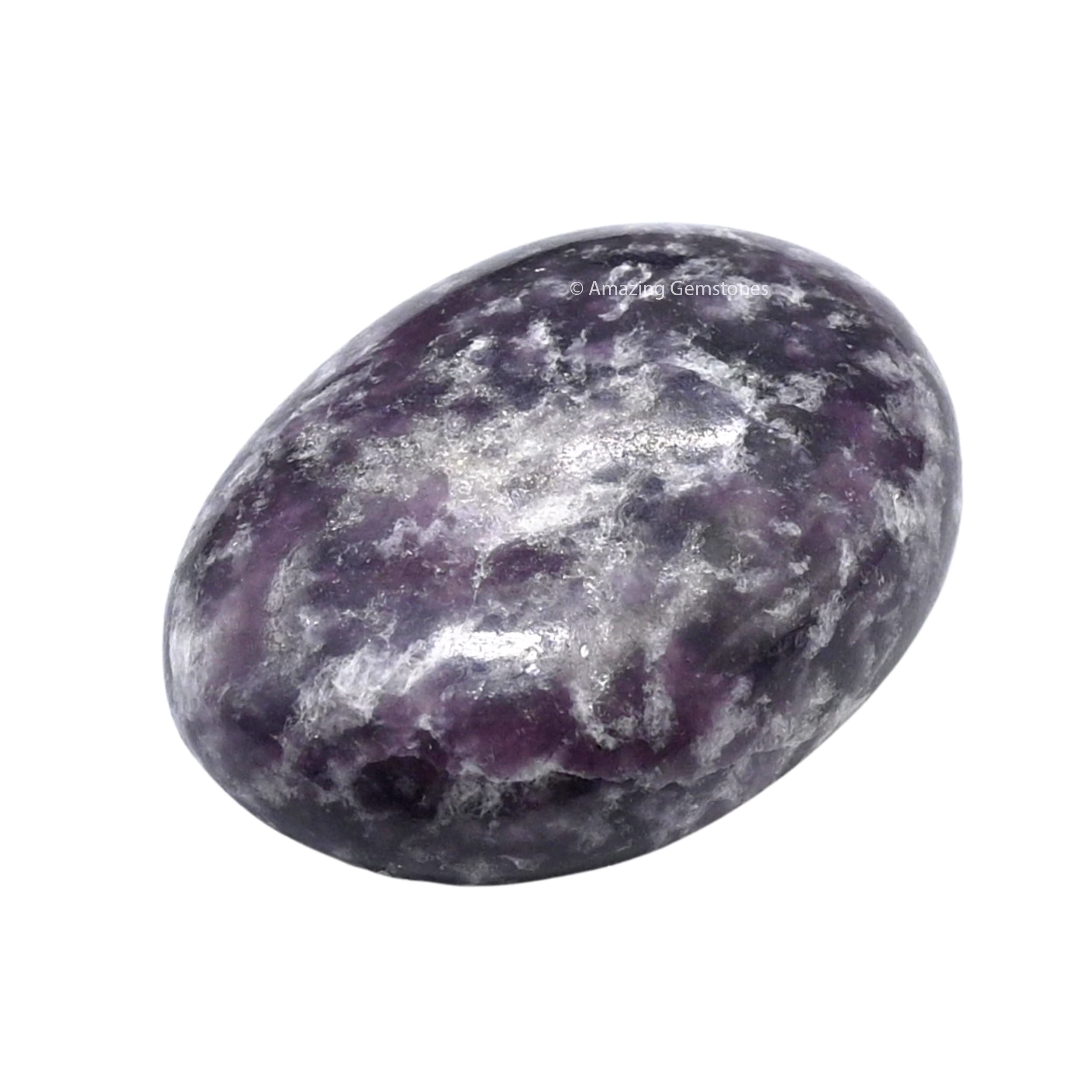 Lepidolite Crystals and Healing Stones - Large Palm Stone Crystals Piedra - Crystal for Good Luck, Balanced Positive Energy, Med