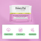 The Honey Pot Company - 80 ct - Pads for Women - Non-Herbal Regular Flow w/Wings - Organic Cotton Cover & Ultra-Absorbent Pulp C