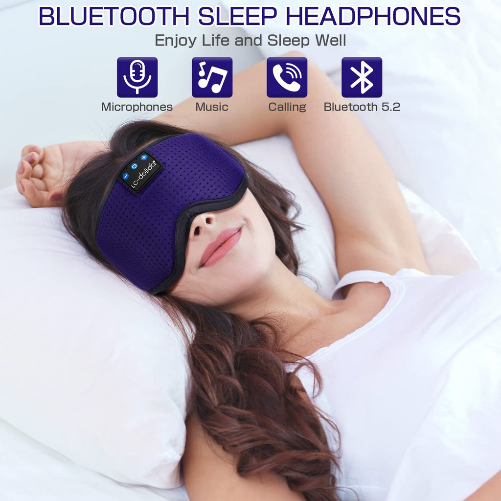 Sleep Headphones Sleep Mask with Bluetooth Headphones, LC-dolida Eye Mask for Sleeping Eye Pillow Sleeping Headphones for Side S