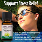 Natures Answer USDA Organic Peppermint Essential Oil, 100% Pure | Natural Aromatherapy Oil for Diffuser/Humidifier, Steam Distil