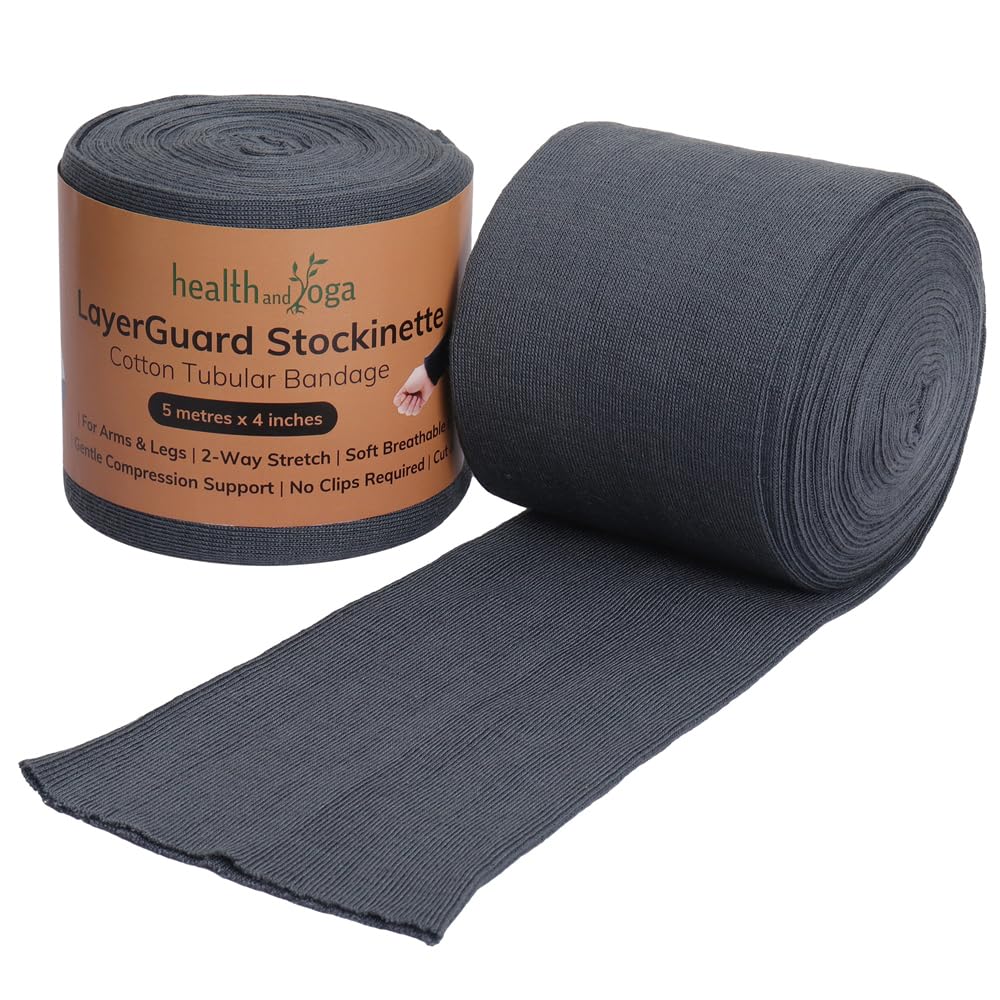 LayerGuard Cotton Stockinette Sleeve Roll, Stretchable Raw Cotton - Comfort wear, Sweat Absorbent Tubular Bandage - Prevents Res