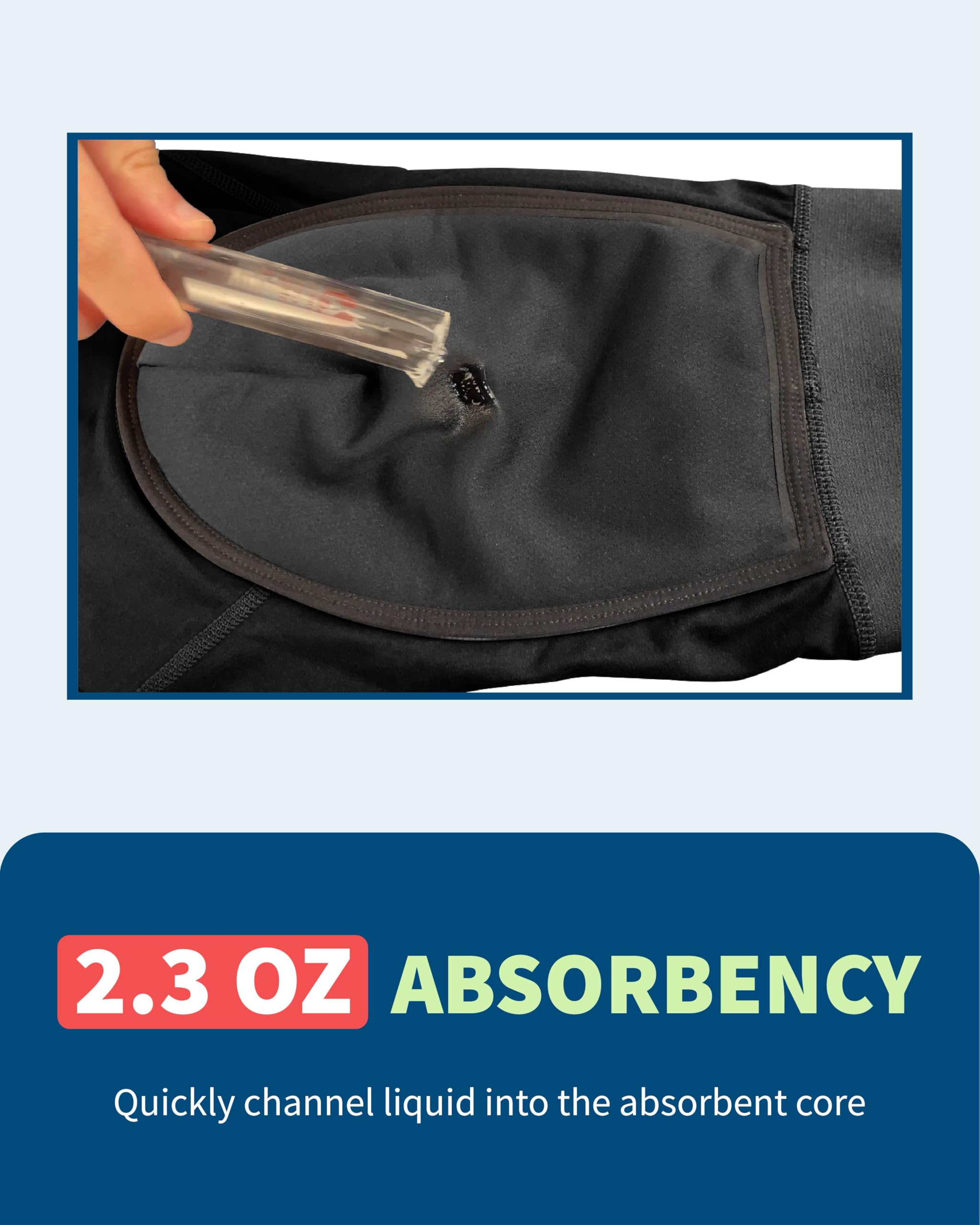 REELINDRY Mens Incontinence Underwear Washable, 2.3 oz Leak Proof Absorbent Odor Neutralization Briefs for Bladder Leak 2 Pack(D