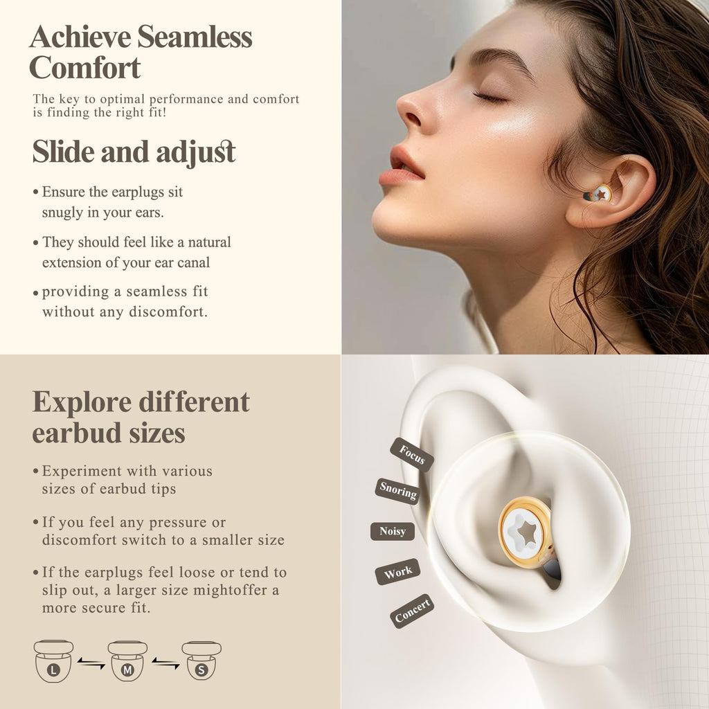 Bradwigson Block Snoring Suppleness Earplug Noise Reduction for Work Yellow Ring Hearing Protection,Reusable and Noise Canceling