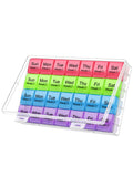 Large Monthly Pill Organizer 28 Day Medication Organizer Storage by Week,Extra Large Compartments Dust-Proof Pill Case Medicatio