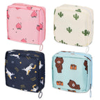 APLZGMG 4Pcs Sanitary Pad Holder, Portable Sanitary Napkin Storage Bag Reusable Period Pad Pouch with Zipper First Period Kit fo