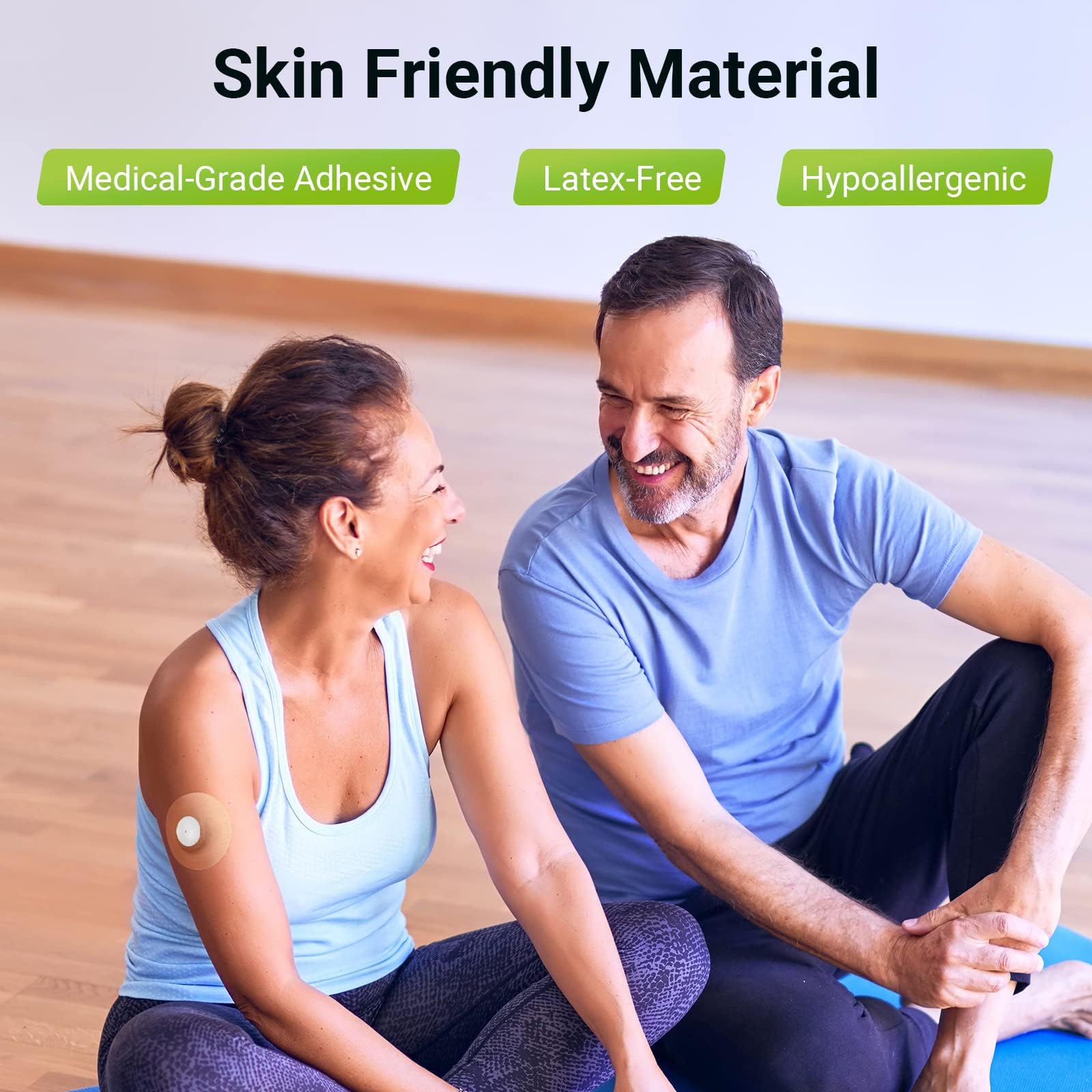 KOVOQ 40-Pack Adhesive Patches for Libre 2 &Lingo, Medtronic Guardian 4 and Insulin Pumps, Waterproof Universal CGM Patches, 2 R