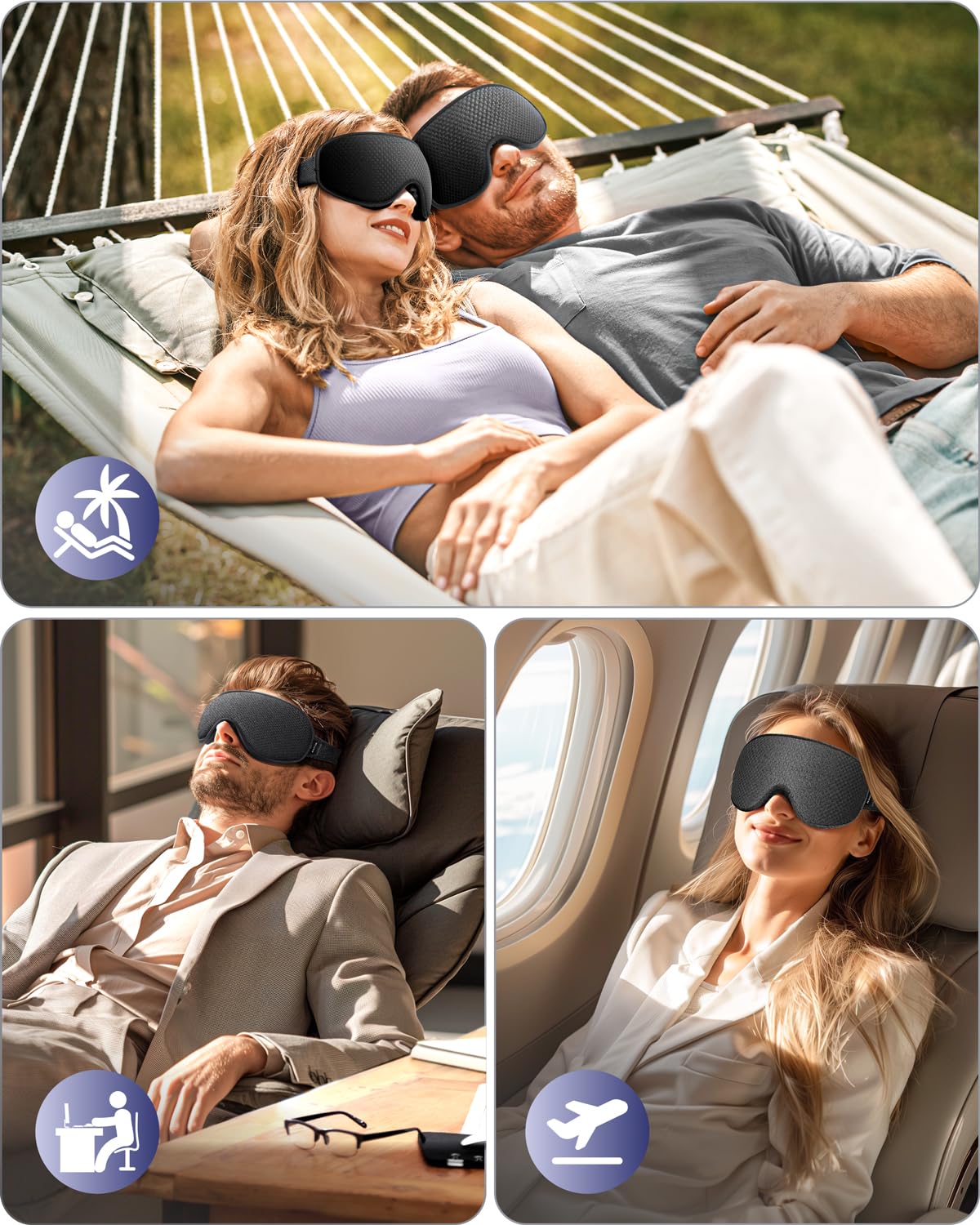 WAOAW Sleep Mask Valentines Day Gifts for Women Men: Blackout Eye Masks for Sleep - 3D Breathable Soft Comfortable Eye Mask for