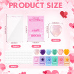 Nuanchu 24 Set Valentines Day Gifts Include 24 Crystal Heart Shape Stones Heart Rock Worry Stones 24 Valentines Day Inspirationa