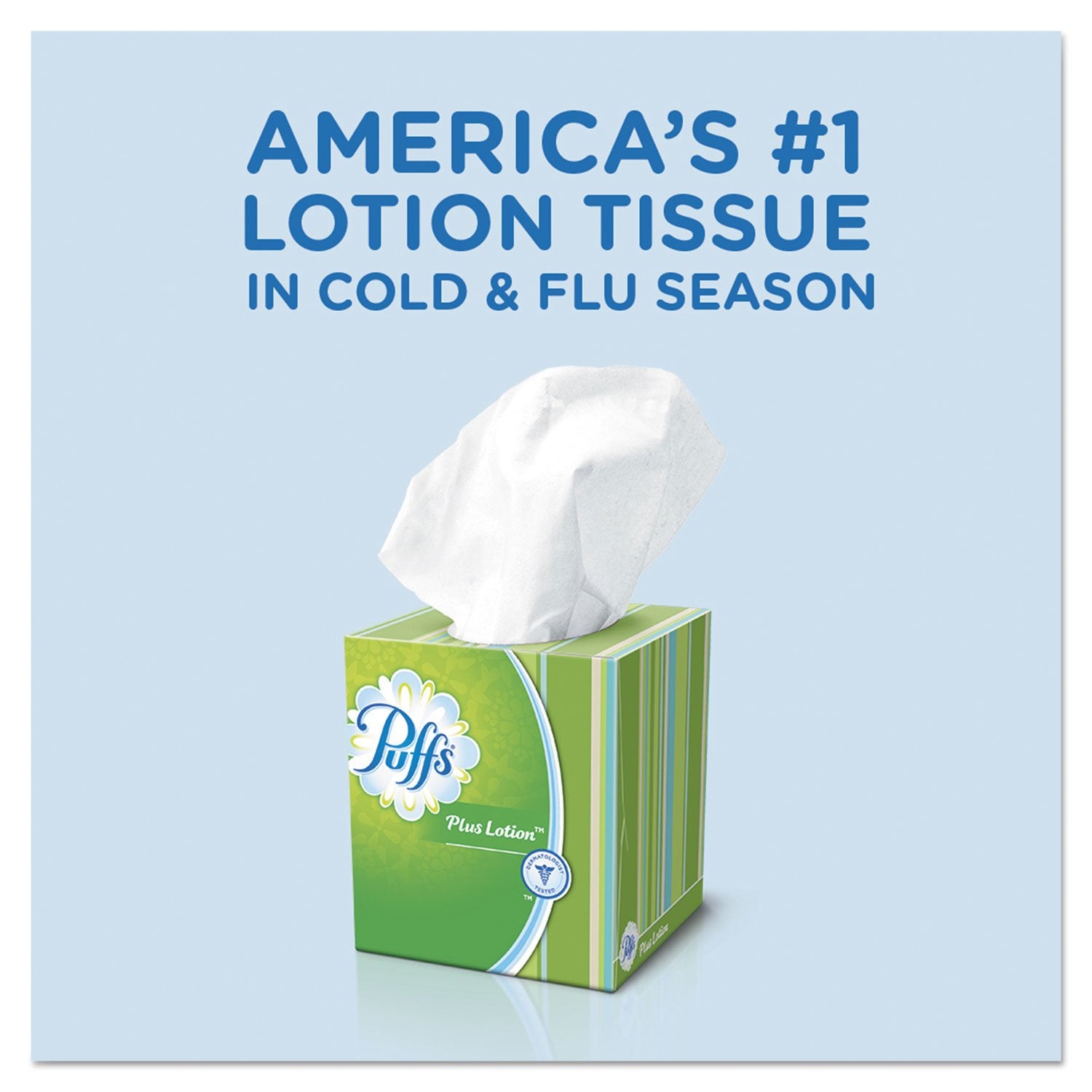 Puffs 34899CT Plus Lotion Facial Tissue, White, 1-Ply, 8 1/5-Inch x 8 2/5-Inch , 56/Box, 24/Carton